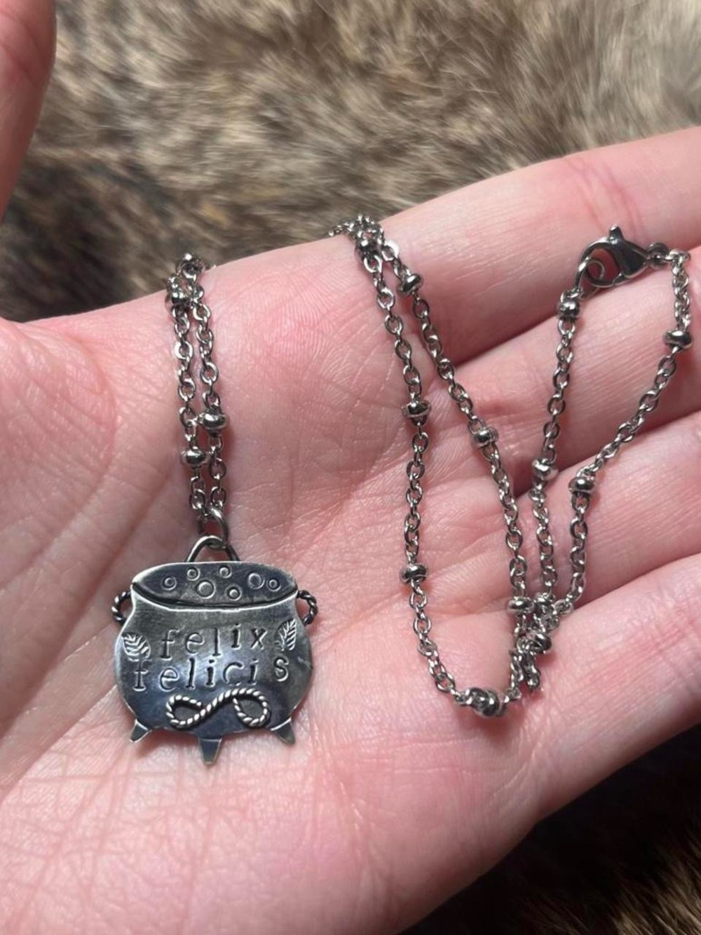 Sterling silver Harry Potter Felix Felicis cauldron pendant